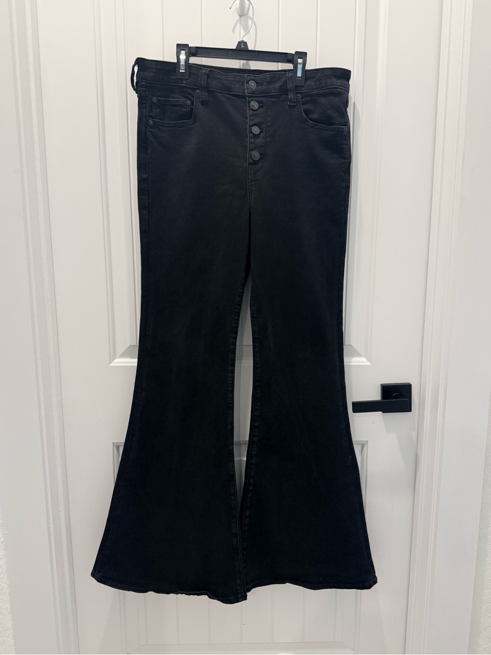 American Eagle Outfitters Black High-Rise Flare Jeans